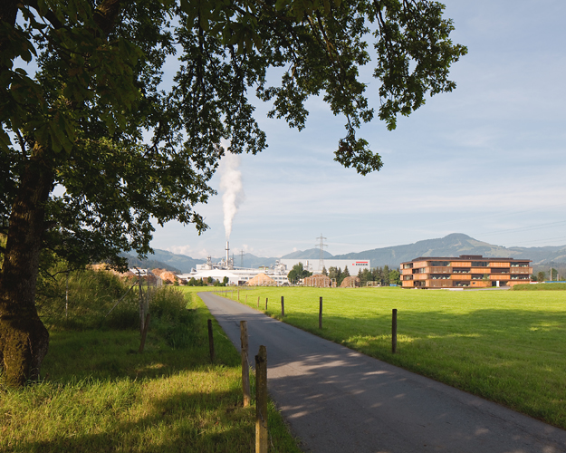 Stammhaus Egger, Fritz Egger GmbH & Co OG, St. Johann in Tirol, Bruno Moser, Architekturwerkstatt, Christian Flatscher, Architekturfotografie, Fotografie, Architekturphotographie, Photographie, Architektur, Tirol