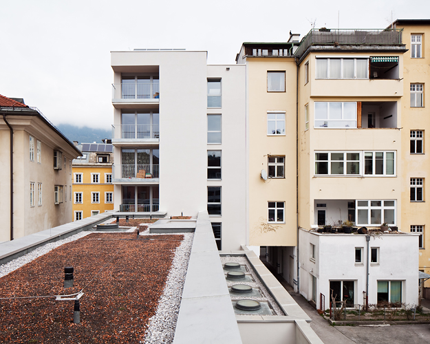 Wohnbebauung Liebeneggstraße, IIG, Innsbruck, Kurt Rumplmayr, Christian Flatscher, Architekturfotografie, Fotografie, Architekturphotographie, Photographie, Architektur, Tirol